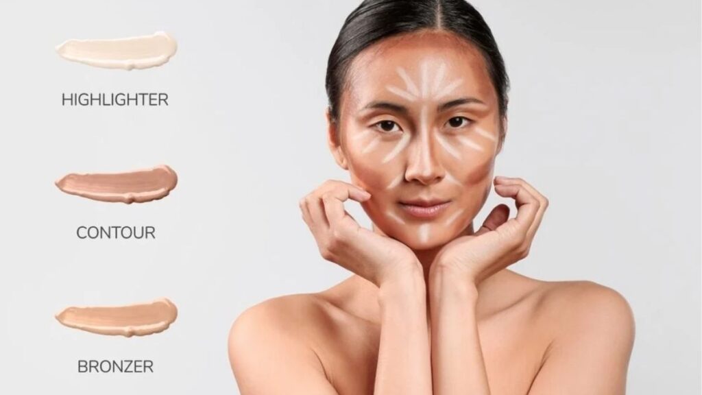Đồ Trang Điểm Gồm Những Gì? Các Nhóm Mỹ Phẩm Makeup Cơ Bản 4 Vị trí sử dụng blush, contour, bronzer và highlighter trên khuôn mặt