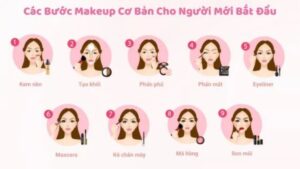 Các bước trang điểm cơ bản cho người mới từ dưỡng da, đánh nền đến mắt, má và môi