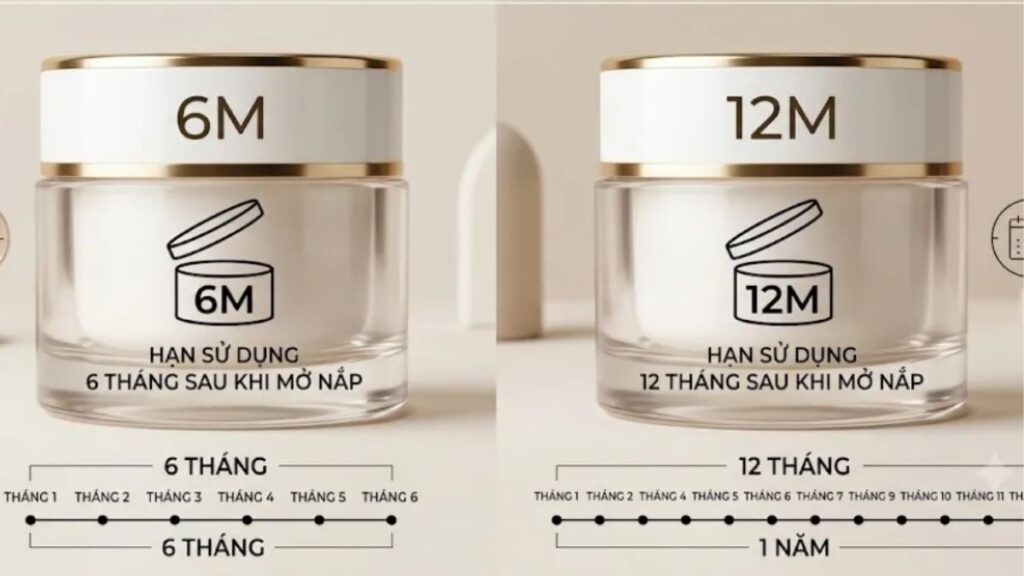 Cách Xem Hạn Sử Dụng Mỹ Phẩm Và Dấu Hiệu Sản Phẩm Đã Hỏng 3 Ký hiệu PAO mỹ phẩm 6M, 12M và 24M cho biết thời gian dùng sau mở nắp