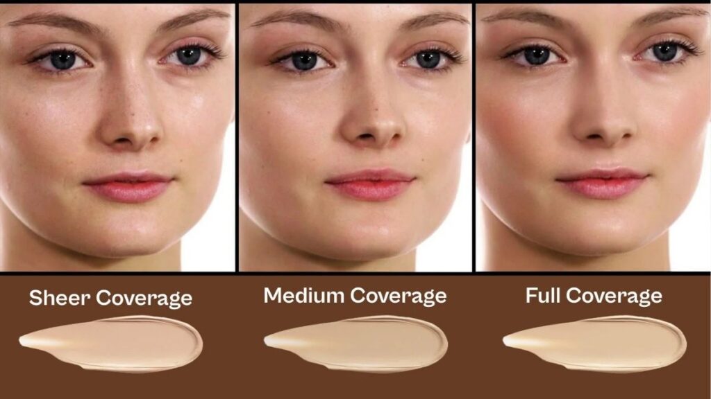 So sánh light coverage, medium coverage và full coverage của kem nền